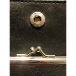 Metro Crossbody Travel Bag Black Kiss Lock Coin Pouch Vintage Medium Size Photo 4