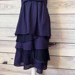 Anthropologie Ric Rac Navy Blue Tiered Layered V Neck Dress Photo 2