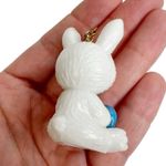 White Easter Bunny I Love You Dangle Pierced Earrings Photo 8
