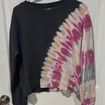Evereve  Grey and Pink Tie-Dye Sweatshirt Photo 0