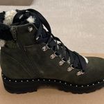 Steve Madden NEW Boots Receptive Ankle Olive Suede Leather Camo Sherpa Trim 7.5 Photo 3