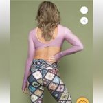 Niyama Sol Long Sleeve Knotty Bra Crop Top in Rose Petal Size L/XL Pink Size L Photo 1