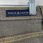 Rock & Republic Women's Low Rise Berlin Skinny Jeans Gray Gold Shimmer Size 10 Photo 2