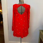 Free People Sweet Tennessee Red Floral Embroidery Open Peekaboo Back Dress Sz S Photo 7