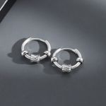 Small silver hoop earrings for men women fashion unisex style streetwear Photo 2