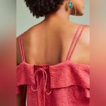 Anthropologie  Maeve Mandalay Open-Shoulder Blouse Pink Geometric Print Sz‎ Small Photo 2