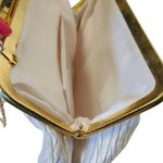 Vintage La Regale Ivory Evening Purse Satin Lining Clutch Cocktail Wedding White Photo 5