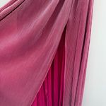 Bronx and Banco Sonny Strapless Cut Out High Slit Maxi Dress Gown in Metallic Rose Photo 5
