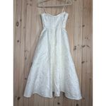 Lulus NWT  Meet for Tea White Jacquard Bustier Midi Dress With Pockets Size XS Photo 7