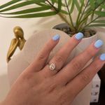 Sterling Silver SIZE 9 925  Crown Champagne Cubic Zirconia Ring Photo 2