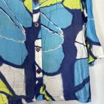 Yushi Thin Button Up Tunic Top Women's XXL Wired Collar Geometric Blouse Photo 2