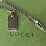  Sterling Silver Diamante Pattern Sherryline Pendant Gucci Necklace w Box Photo 1