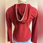 Fashion Bug Women’s Y2K Grunge Embroidered Red Hooded Shirt Photo 3