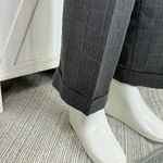 Geoffrey Beene Geoffrey‎ Beene Windowpane High Waist Cuff Hem Straight Leg Trouser Pants Grey 8 Photo 5