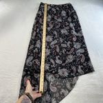 Vintage 90s Sz 8 Midi Skirt Asymmetric Sheer Cottagecore Floral Ruffle Fairycore Black Photo 9