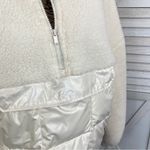 Fabletics Nelly Mixed Media Teddy Pullover Jacket Cream XL Half Zip Photo 7