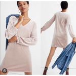 Madewell L Velvet balloon long sleeve Shift Dress Pink Blush... Photo 1