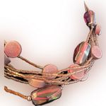 Nine West  Elegant Multi-Strand Purple Beaded Necklace Choker 18” Lightweight Photo 3