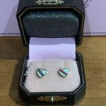 Juicy Couture Retro Pam & Gela White Small Heart Drop Studs Earrings Photo 0