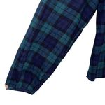 J. Crew Blackwatch Blue Green Flannel Squareneck Ruffle Top Size Small NWT Photo 4