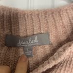 Marled mock neck chenille pink sweater Size L Photo 3