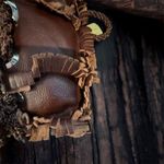 Sabrina Scala Boho Chic Brown Fringe Leather Tote Bag Large Casual Photo 5