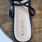 Bamboo  Black Lace-up Sandals with Square Toe Size 10 Photo 1