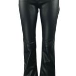 Banana Republic NEW Black Faux Vegan Leather Mid Rise Flared Bootcut Pants Sz 24 Photo 3