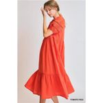 Umgee  Short‎ Sleeve Lace-Trim Ruffled Midi Dress Photo 1