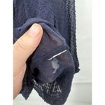 J.Crew  Blouse Women 2 Navy Blue Sheer Swiss Dot Long Sleeve Preppy Keyhole Neck Photo 7