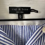 Rag and Bone  Striped Shirt Tie Dress Button Down Silk Cotton Blue White XS Photo 2