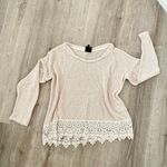 Nordstrom Bobeau Lace Trim Pullover Sweater Size M Photo 3