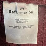 Reformation Chamomile Puff Sleeved Silk Satin Top Blouse Plum Burgundy Size XS Photo 8