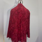 Fashion Bug  Burgundy floral zip up Jacket vintage size 22 24 Photo 1