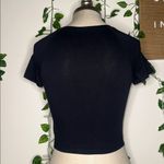 DAZY Quart Button Black Baby Tee Size M Photo 2