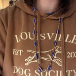 Ann Taylor  Long Statement Silver and Blue Necklace Photo 3