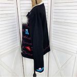 Berek Vintage 90s Born To Shop Embroidered Appliqué Cardigan Sweater Black XL Black Photo 1