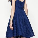 Maje  Blue Rodez Dress fit flare lien mesh Photo 4