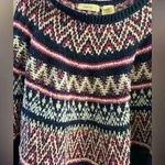Anthropologie  sleeping on snow midland‎ Fair isle poncho sweater wool blend M/L Photo 2