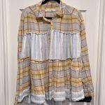 Free People We The Free Waiting on Summer Plaid Flowy Tunic Plaid Stripes Small Photo 2