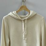 Madewell Bubble-Sleeve Hoodie Crop Sweatshirt Antique Cream Size M Photo 1