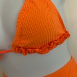 Women's Maternity Three Piece Bikini Coverup Textured Swimsuit M Medium NWOT Orange Photo 4