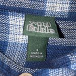 Wild Fable Oversized  Blue and White Plaid Flannel Button Down Shirt - Size S Photo 5