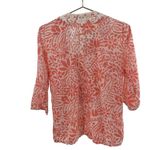 Roberta Roller Rabbit  Size M Embroidered Tunic Blouse‎ Ivory Coral Beach Paisley Photo 4