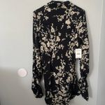Free People  Aries Black Floral Long Sleeve Open Back Mini Dress Size Small Photo 4
