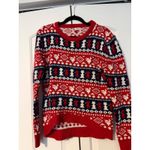 Ardene Women's Red Navy White Reindeer Fair Isle Knit Sweater Size M Size M Photo 3