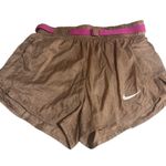 Nike Women's Athletic Shorts in Tan with Pink Accents Photo 4