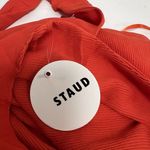 STAUD Prismatic Dress with cut-out Side Slit Off Shoulder Papaya Orange Size 6 Photo 9