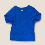 Fashion Bug V-Neck 3/4 Sleeve Batwing Top Blue Large Photo 1