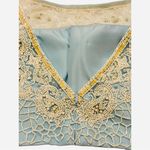 Sherri Hill Stunning  Baby Blue Beaded‎ Sequin Cropped Satin Low Back Top 10 Photo 4